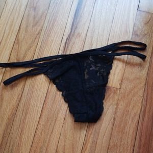 NWOT PINK Strappy Black Lace Thong 💕3 for $15💕